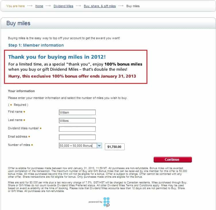 Dividend Miles Signup Promo Code 2013