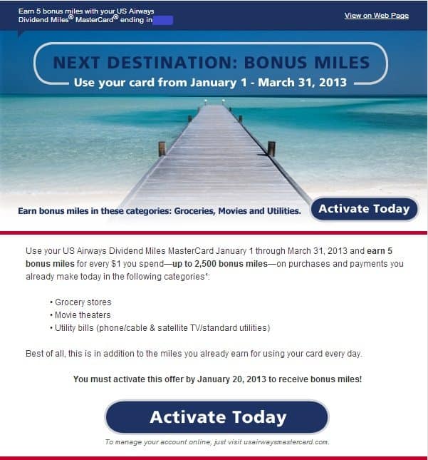 Activate Us Airways Miles