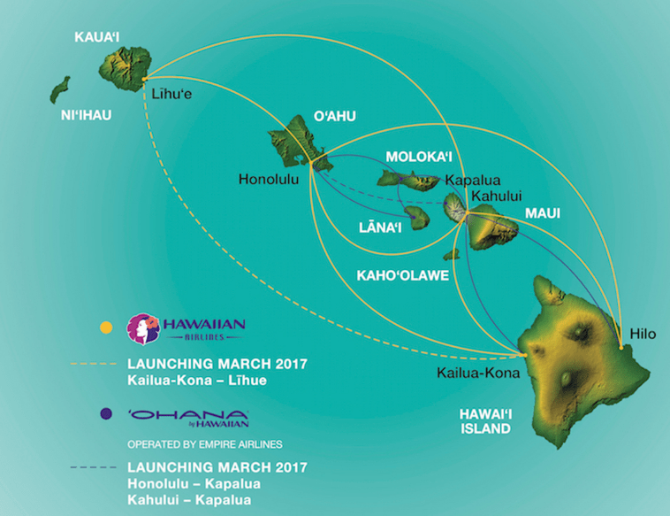 us airways route map hawaii