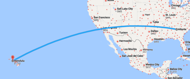 Roundtrip in AA First Class Atlanta Hawaii for 1 152 MileValue