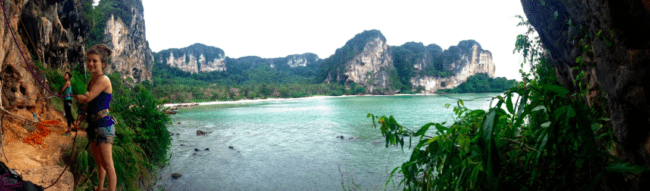 Rock climbing with friends on Tonsai Beach, Thailand (closest airport is Krabi) Photo credit: Sarah Page Maxwell