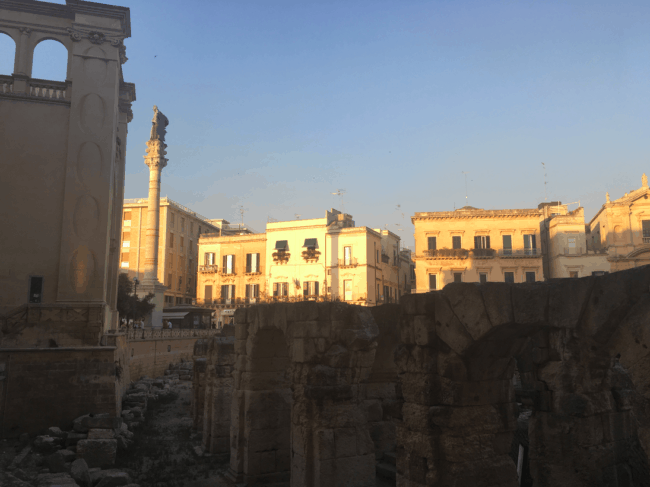 Roman ruins in the middle of Lecce