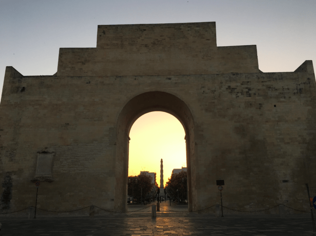 Porta Napoli at dusk