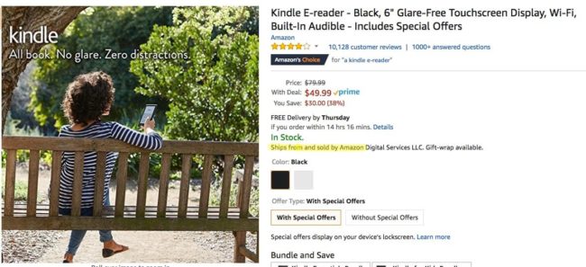 Kindles are only $50 instead of $80 during Prime Day!