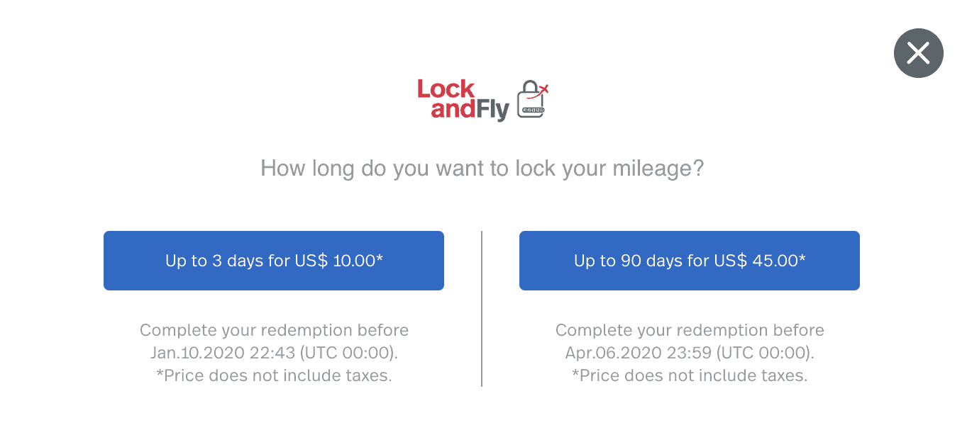 LifeMiles Lock and Fly