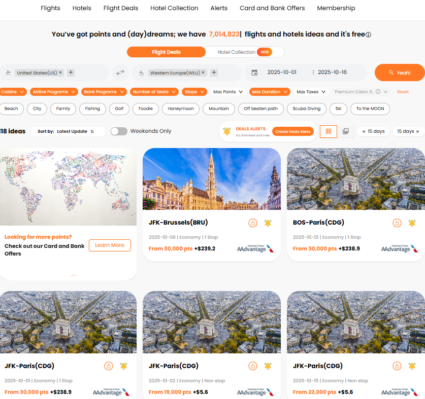 American Airlines and partner flights - Economy