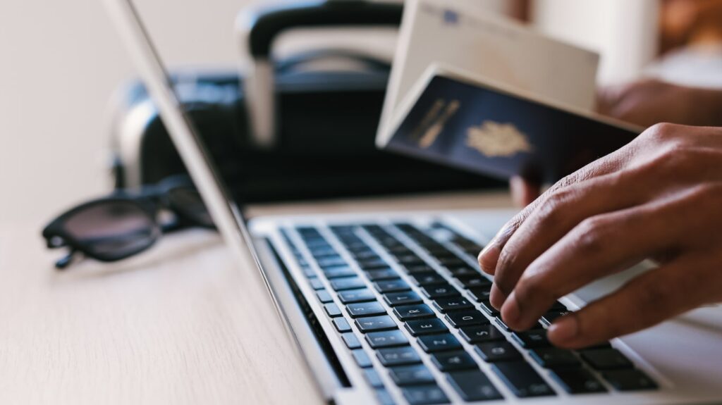 Booking international flight travel